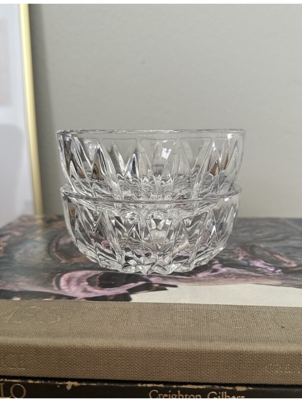 Set Of 2 Gorham Crystal Nappy Bowls Althea Pattern Made In Germany 1980s